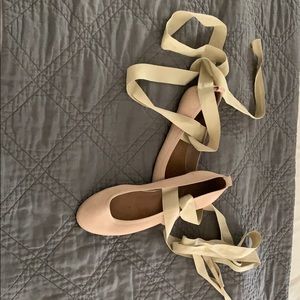 Lace up ballet-style flats